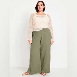 OLD NAVY High-Waisted Crinkle Gauze Super Wide-Leg Pant in Size XL, NWT